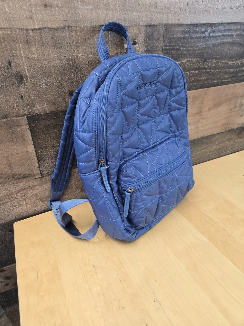 Michael Kors Winnie Medium Quilted Nylon Blue Backpack 1MK229B 24G8637